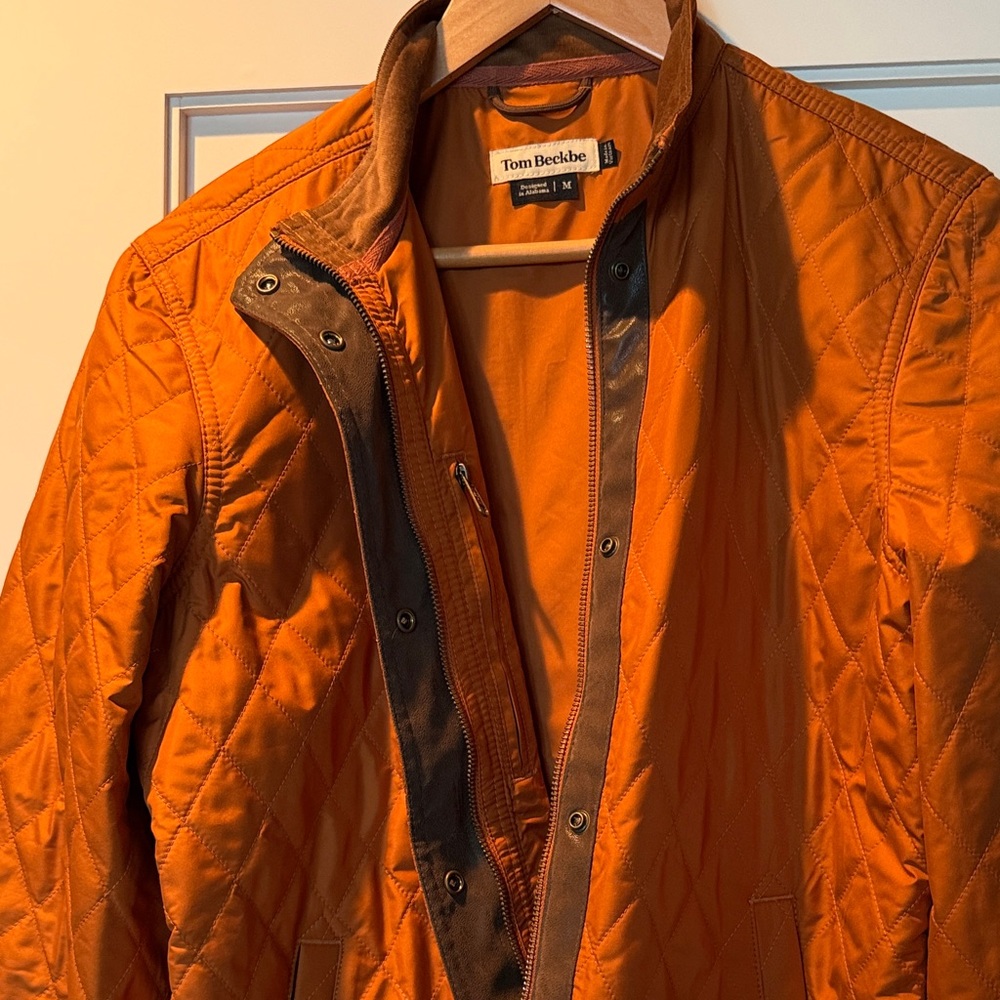 Tom Beckbe burnt  Orange Camden Quilted Jacket - Picture 4 of 8